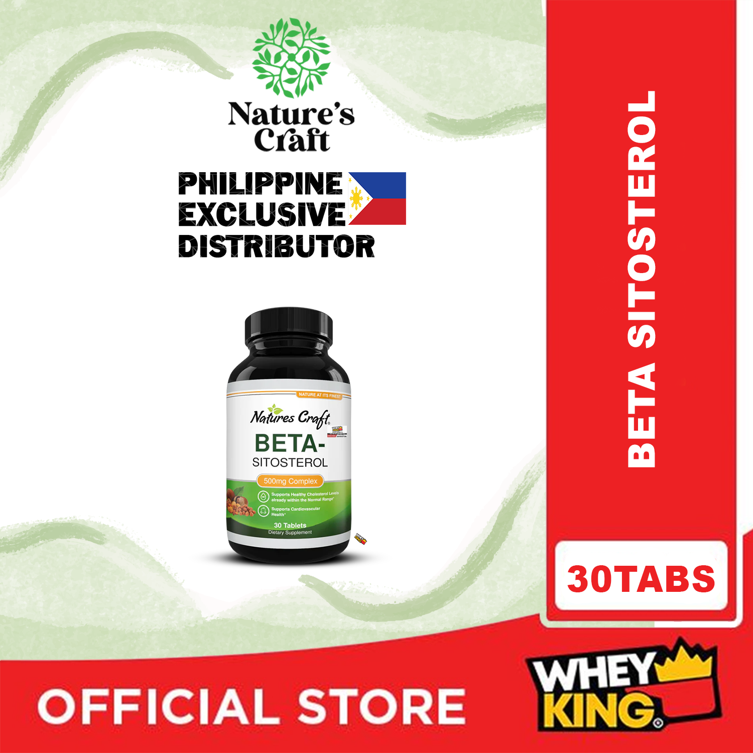Clearance Sale Exp. July 2024 Natures Craft Beta-Sitosterol - 30 Tablets