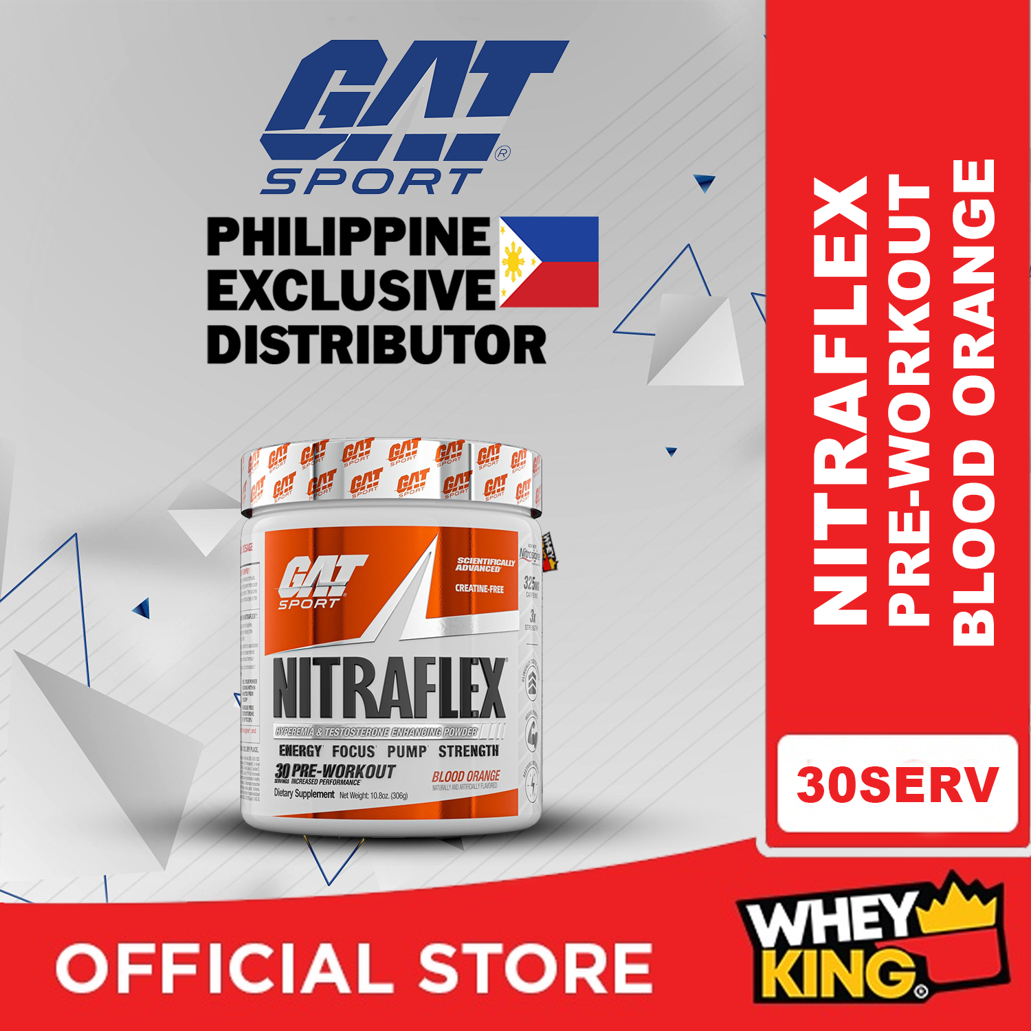 GAT Sport Nitraflex Hyperemia & Testosterone Enhancing  Powder, 30 Servings