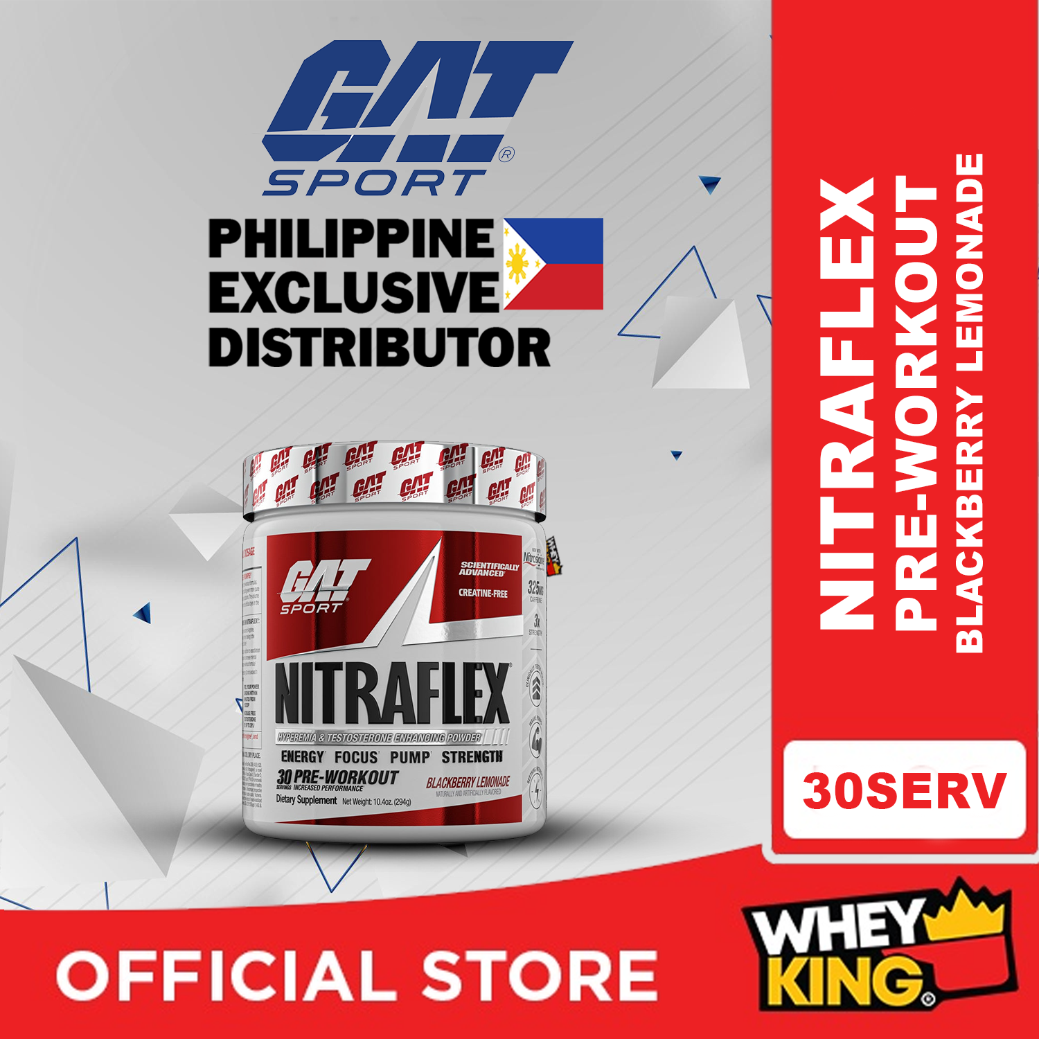 GAT Sport Nitraflex Hyperemia & Testosterone Enhancing  Powder, 30 Servings