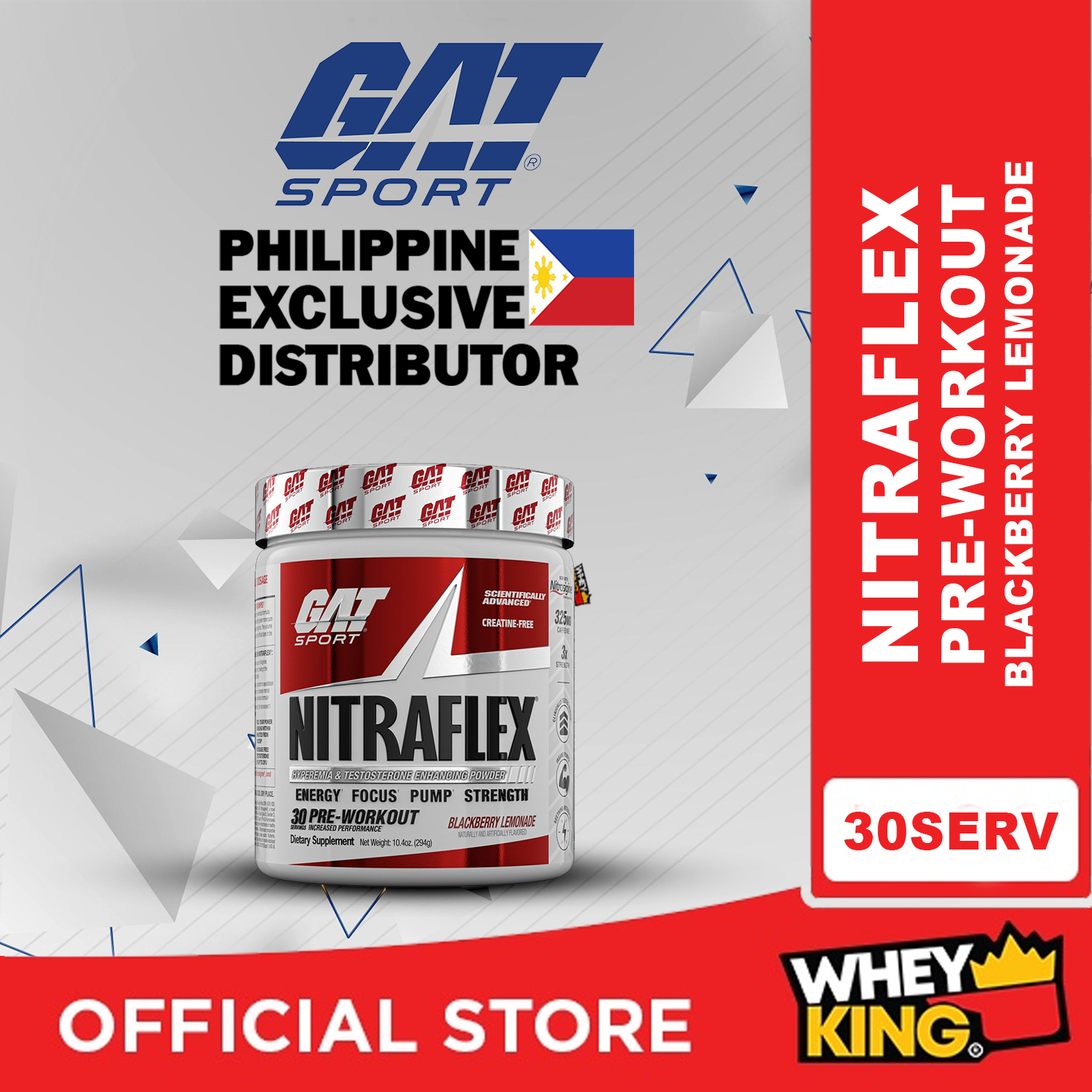 GAT Sport Nitraflex Hyperemia & Testosterone Enhancing  Powder - 30 Servings