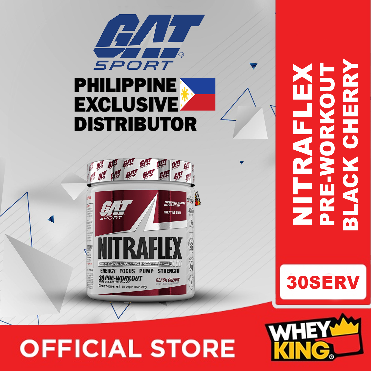 GAT Sport Nitraflex Hyperemia & Testosterone Enhancing  Powder, 30 Servings