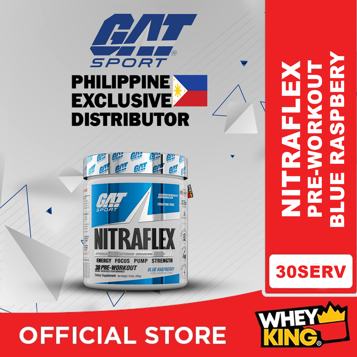 GAT Sport Nitraflex Hyperemia & Testosterone Enhancing  Powder, 30 Servings