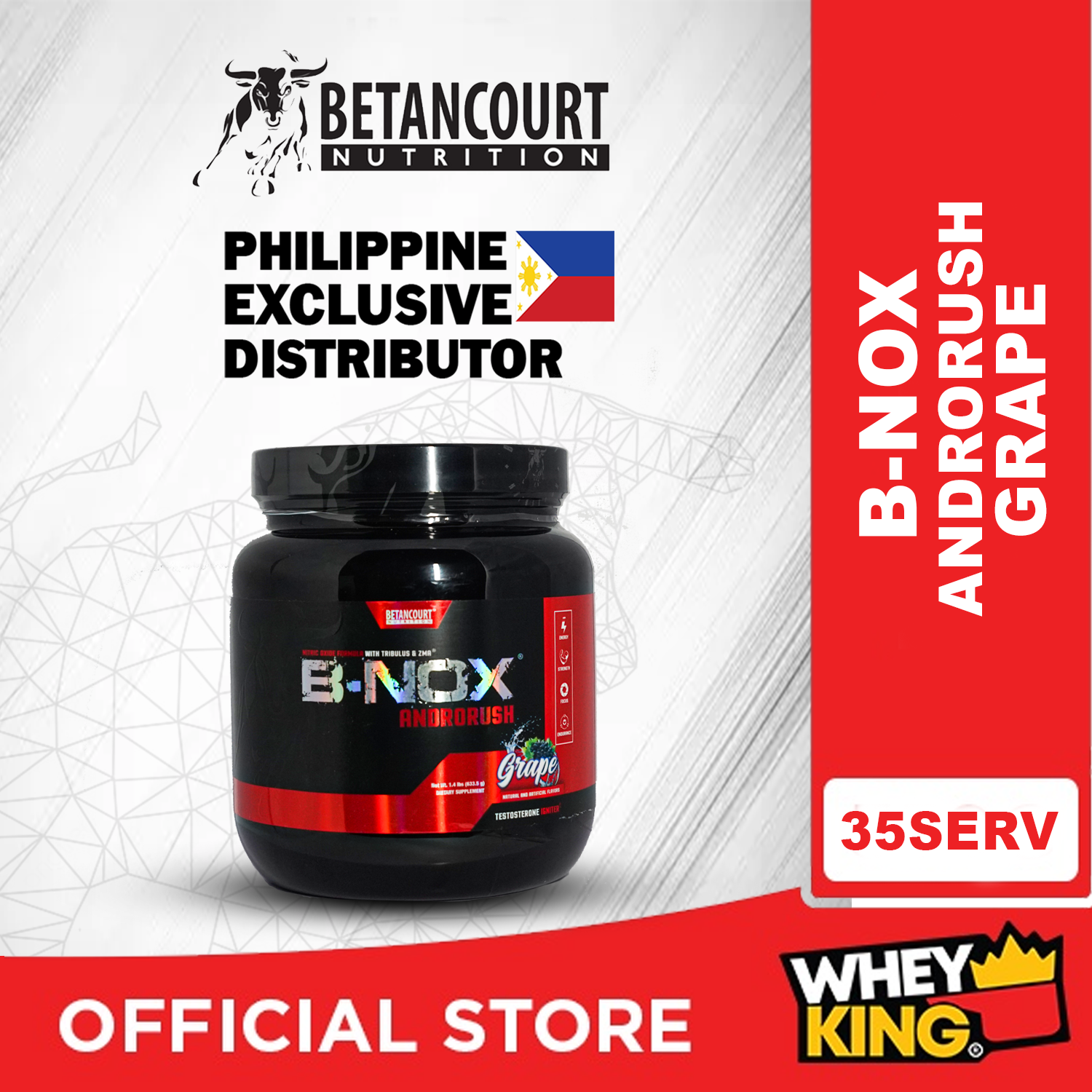 Betancourt B-NOX Androrush Preworkout & Testosterone Booster 35 servings