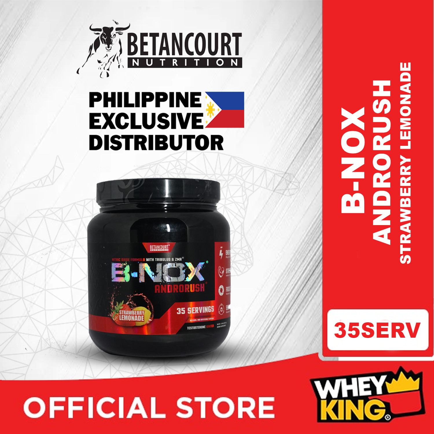 Betancourt B-NOX Androrush Preworkout & Testosterone Booster 35 servings