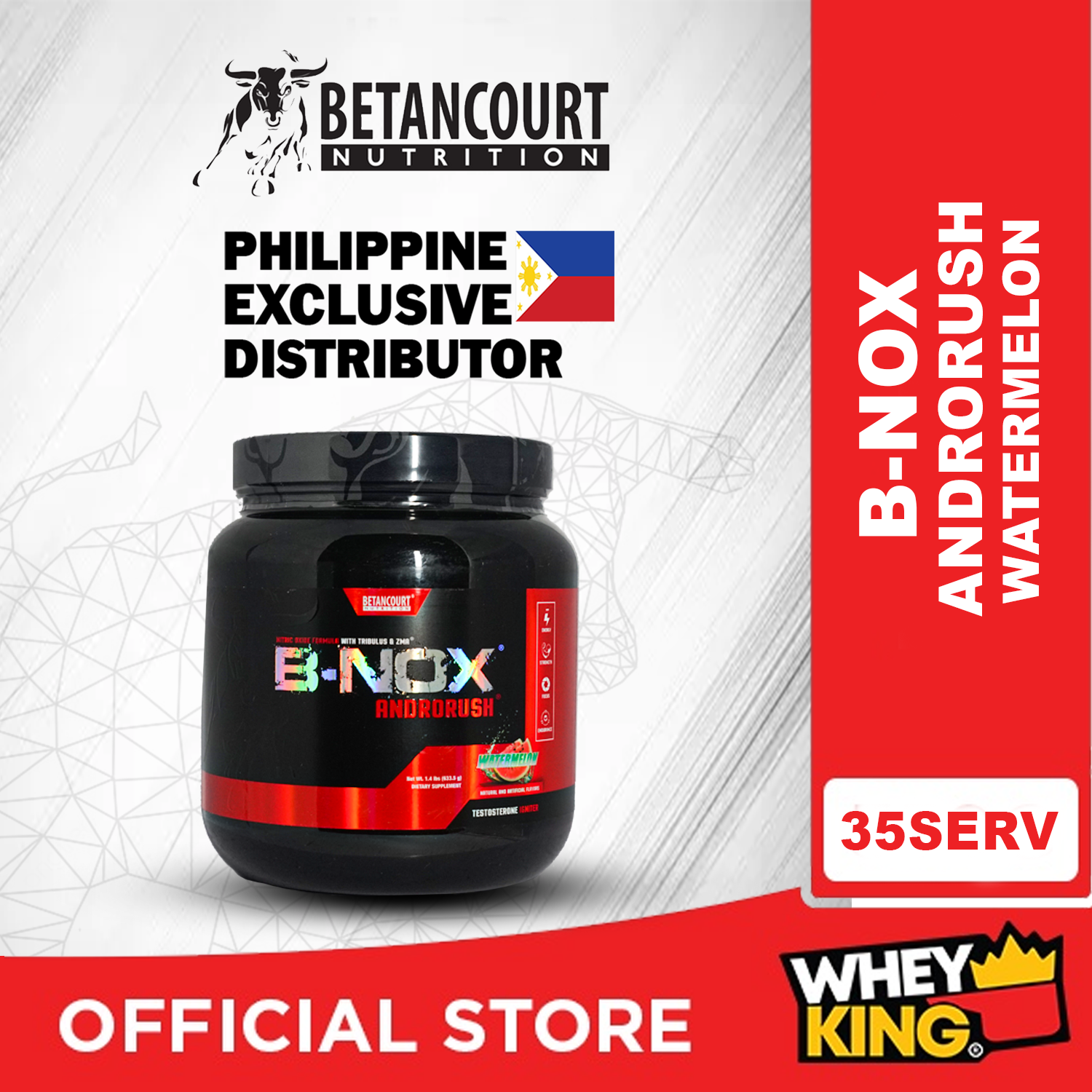 Betancourt B-NOX Androrush Preworkout & Testosterone Booster 35 servings