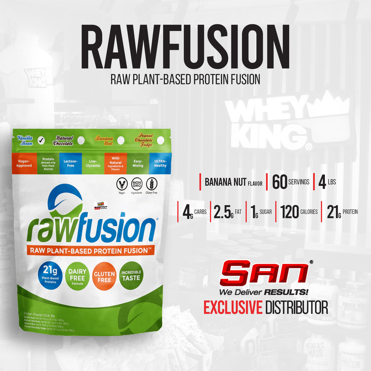 San Nutrition Rawfusion Plant Protein (4lbs) — Whey King Supplements