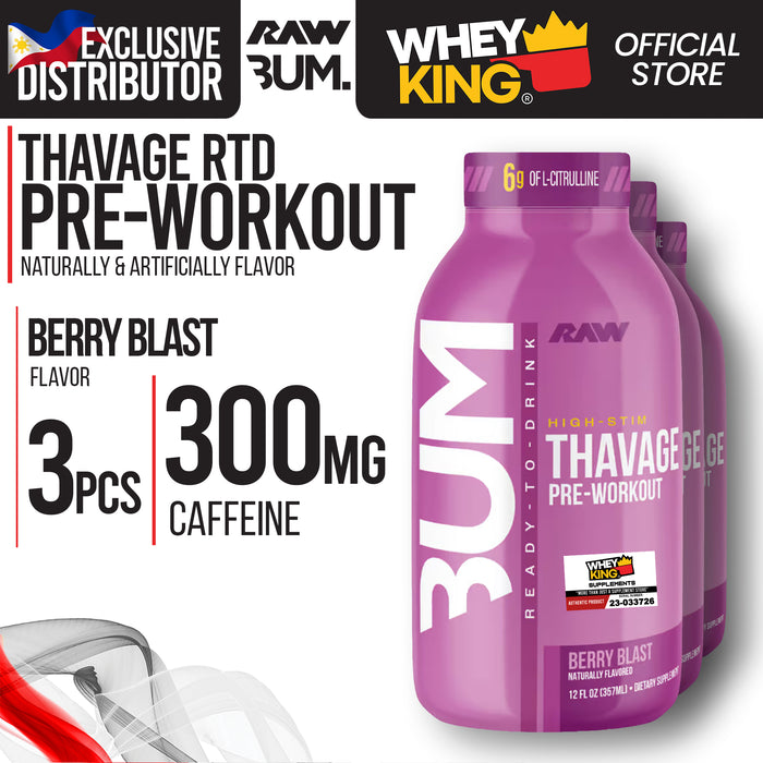 Raw Nutrition CBUM Thavage Pre Workout Ready To Drink - 3pcs