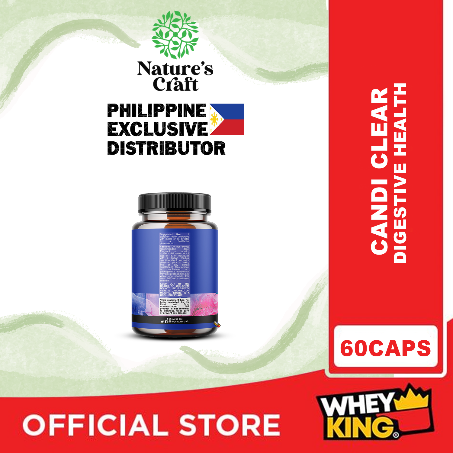 Clearance Sale Exp. July 2024 Natures Craft Candi Clear - 60 Capsules