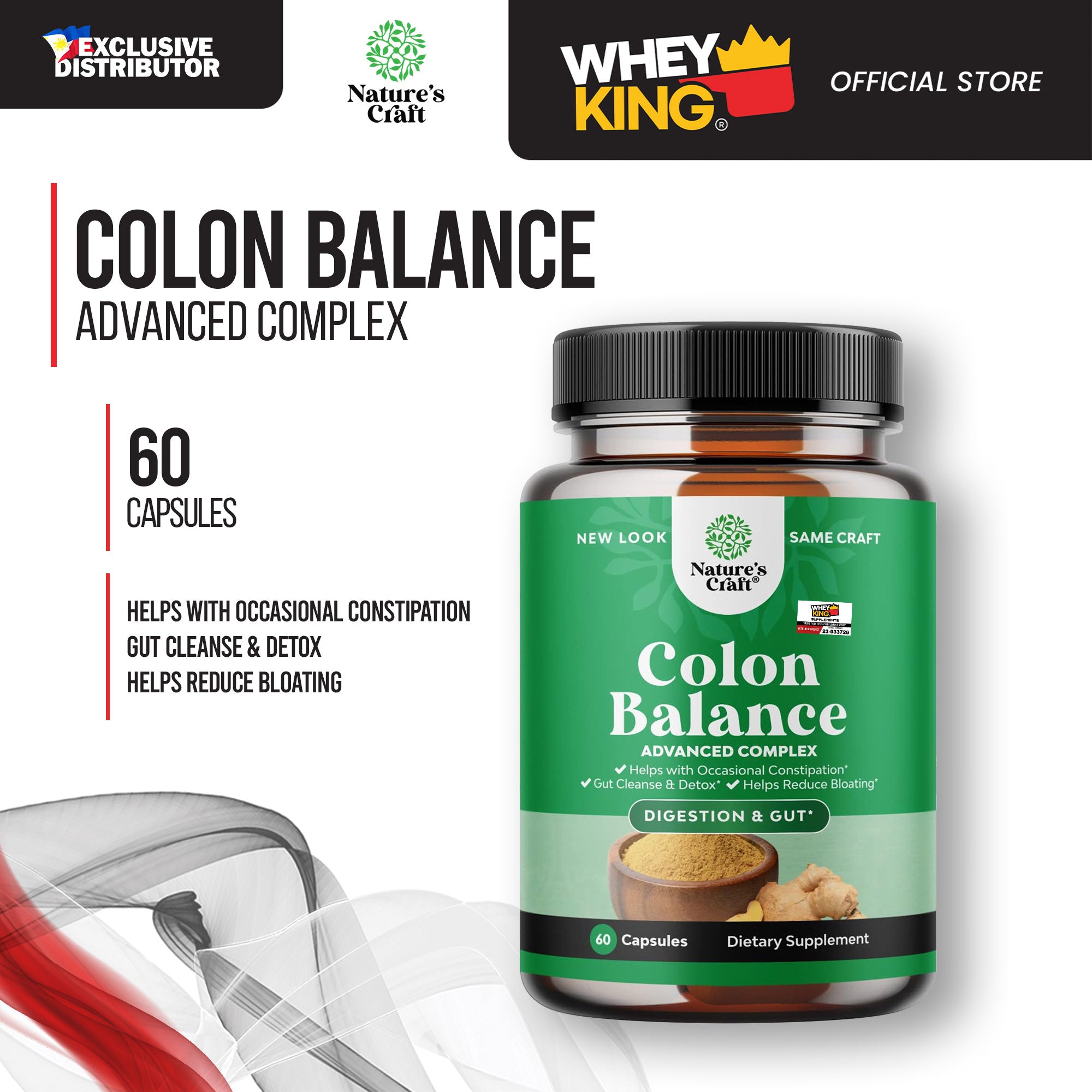 Natures Craft Colon Balance 60 Capsules EXP 08/31/2024 — Whey King