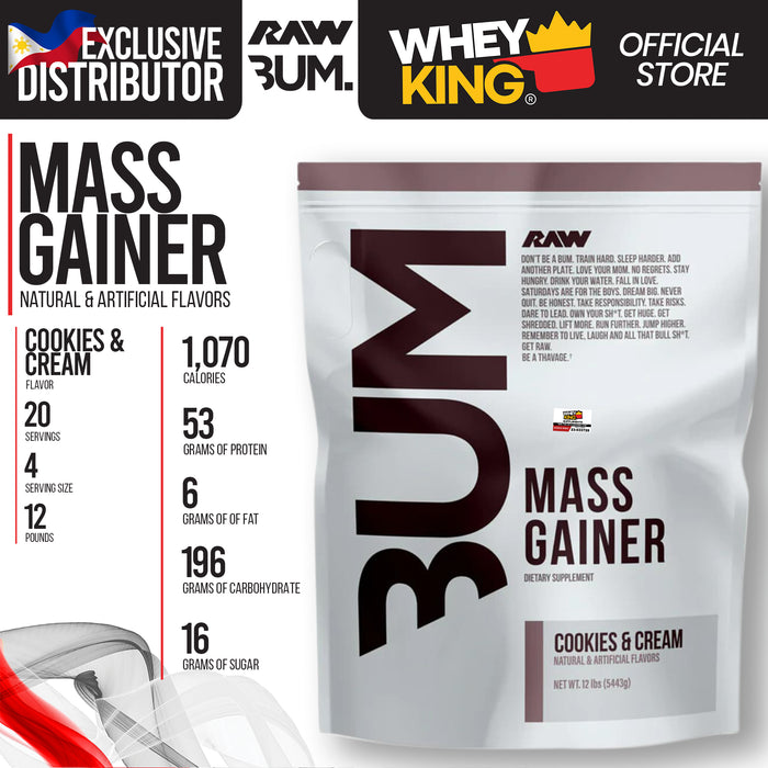 BUNDLE PROMO RAW Nutrition | CBUM - Mass Gainer FREE NCF L-Lysine 100CAPS