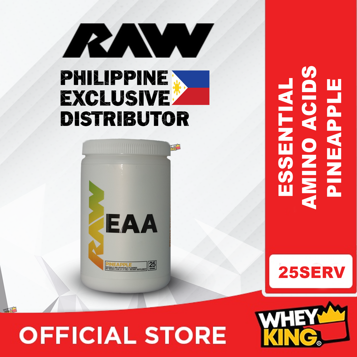 RAW Nutrition EAA - Essential Amino Acids + BCAA Powder - 25 servings