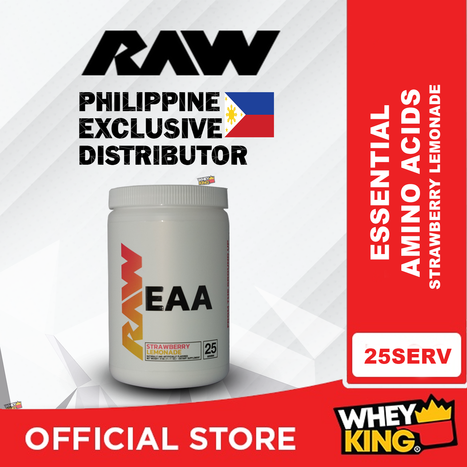 RAW Nutrition EAA - Essential Amino Acids + BCAA Powder - 25 servings