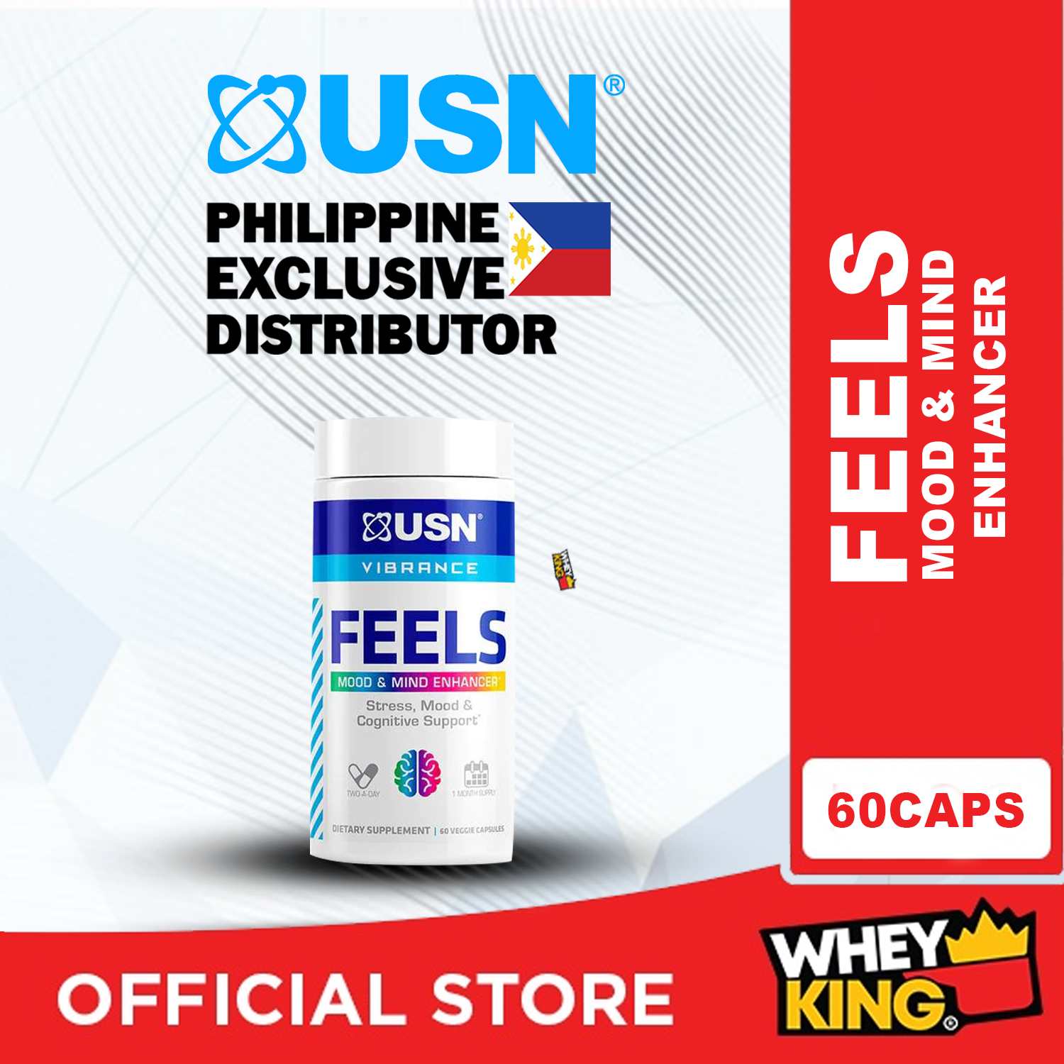 [Clearance Expiry May 2024] USN Vibrance Feels - Mood and Mind Enhancer - 60 caps