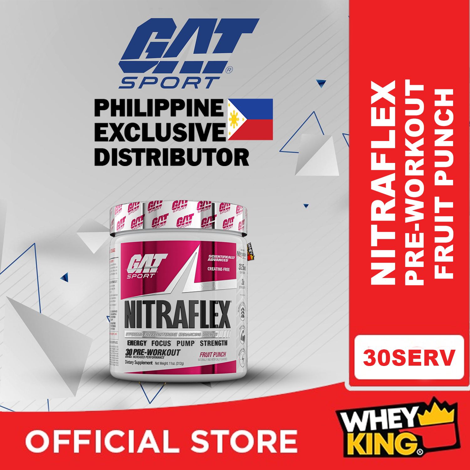 GAT Sport Nitraflex Hyperemia & Testosterone Enhancing  Powder - 30 Servings