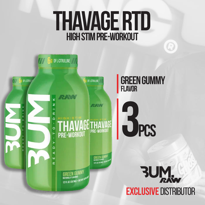 Raw Nutrition CBUM Thavage Pre Workout Ready To Drink (3pcs)