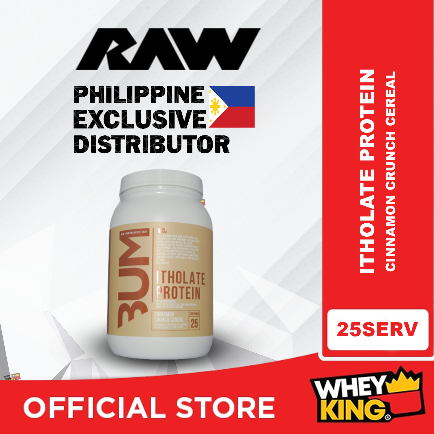 RAW Nutrition CBUM Whey Itholate isolate Protein 25 servings