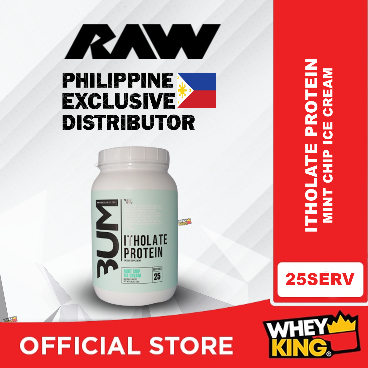 RAW Nutrition CBUM Whey Itholate isolate Protein 25 servings