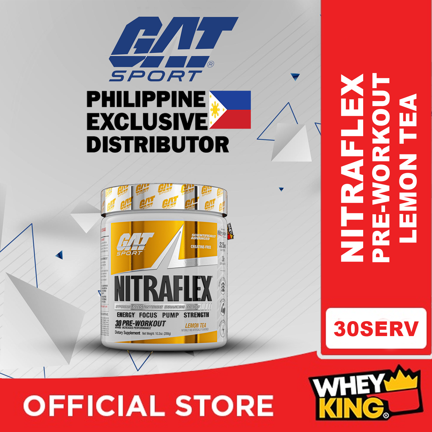 GAT Sport Nitraflex Hyperemia & Testosterone Enhancing  Powder, 30 Servings