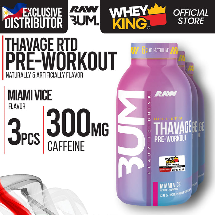 Raw Nutrition CBUM Thavage Pre Workout Ready To Drink - 3pcs