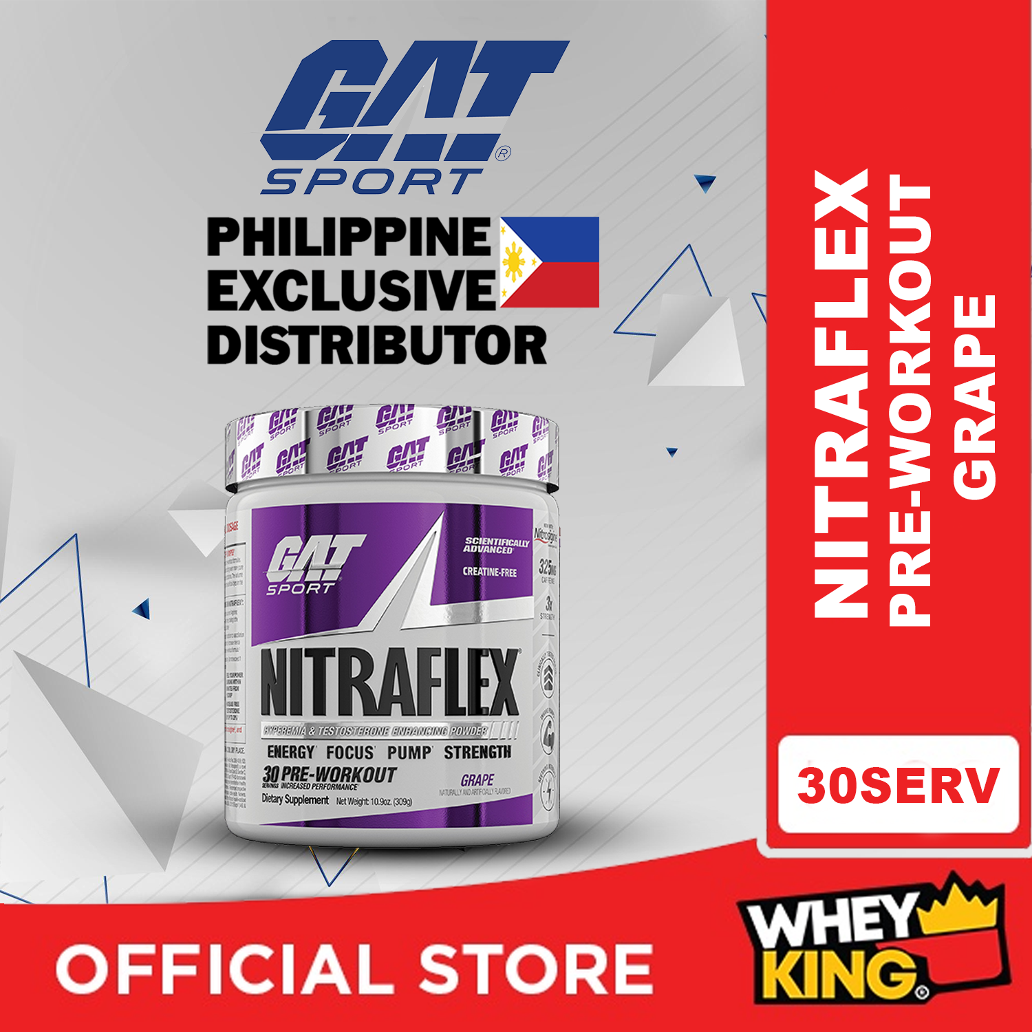 GAT Sport Nitraflex Hyperemia & Testosterone Enhancing  Powder - 30 Servings