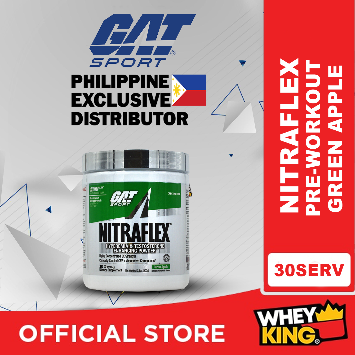 GAT Sport Nitraflex Hyperemia & Testosterone Enhancing  Powder - 30 Servings