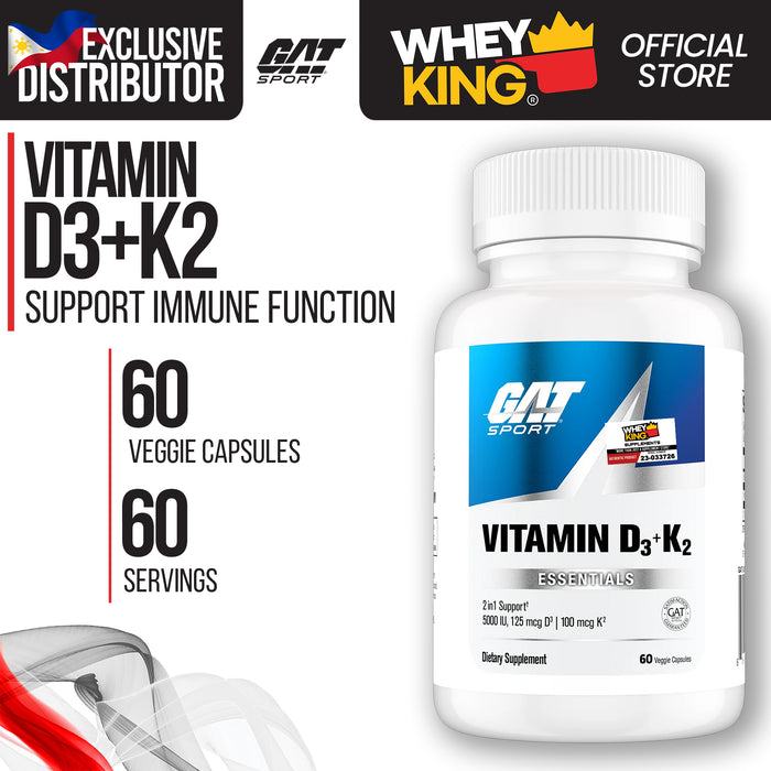 Gat Sports Vitamin D3+K2 Support Immune Function