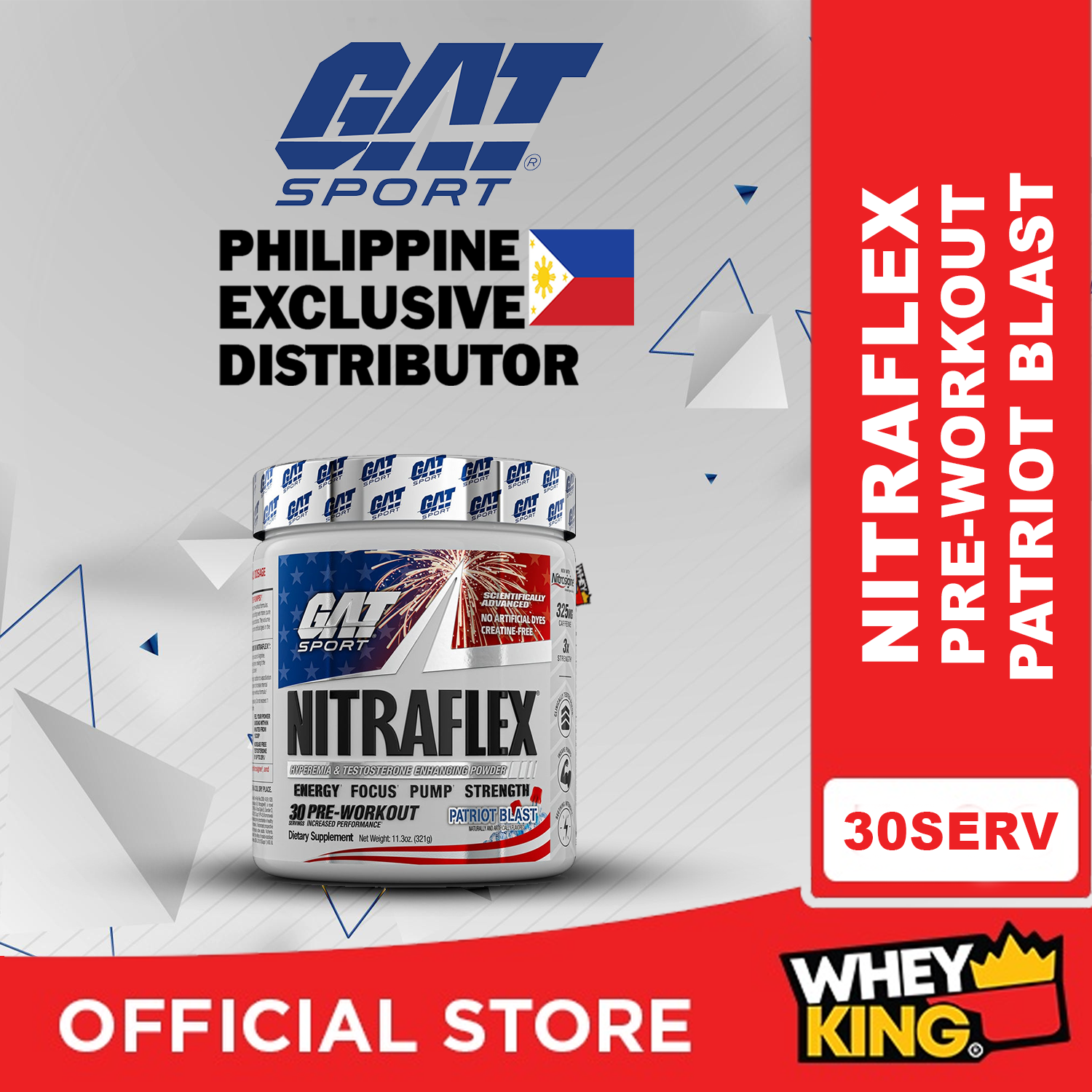 GAT Sport Nitraflex Hyperemia & Testosterone Enhancing  Powder, 30 Servings