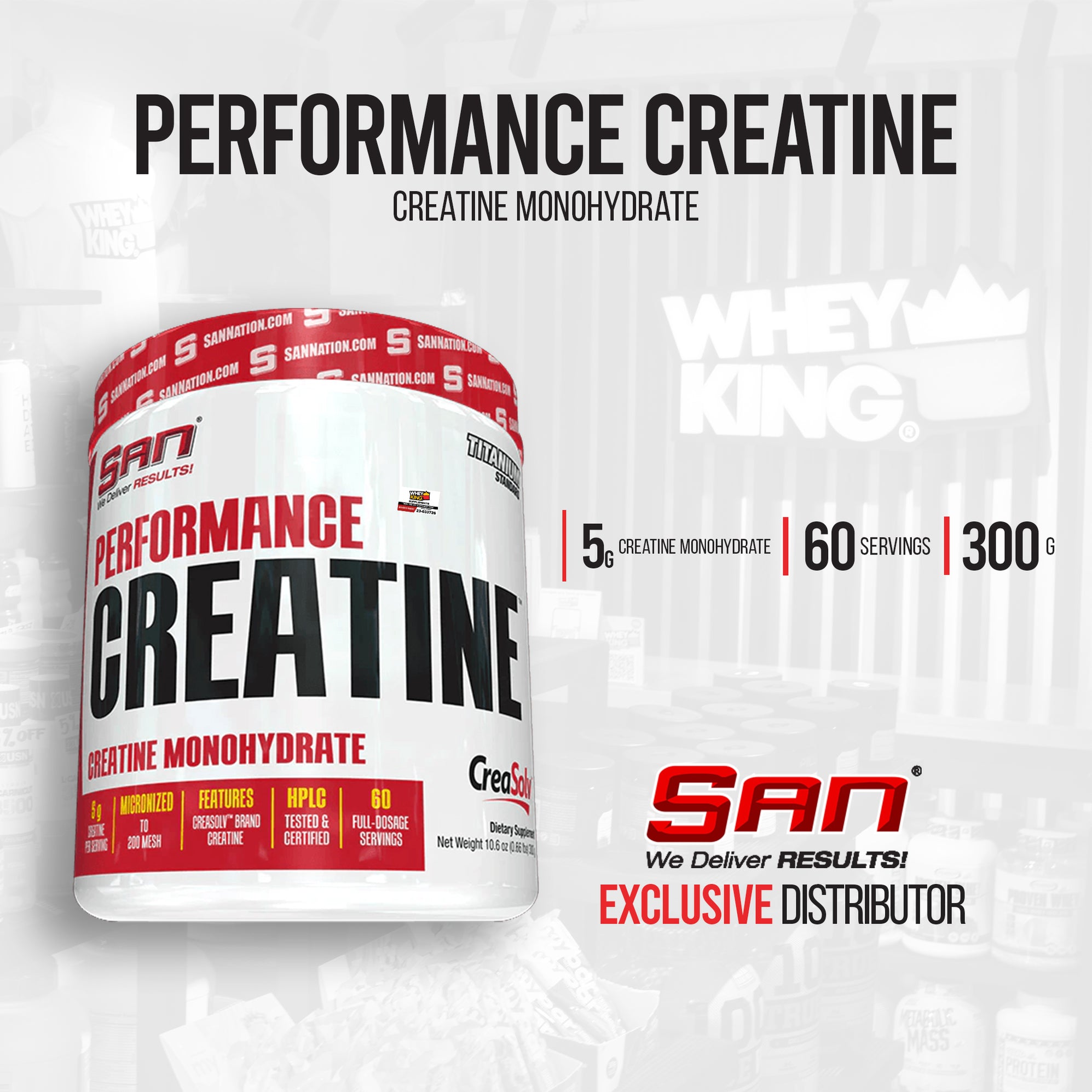 San Nutrition - Performance Creatine (300g) — Whey King Supplements