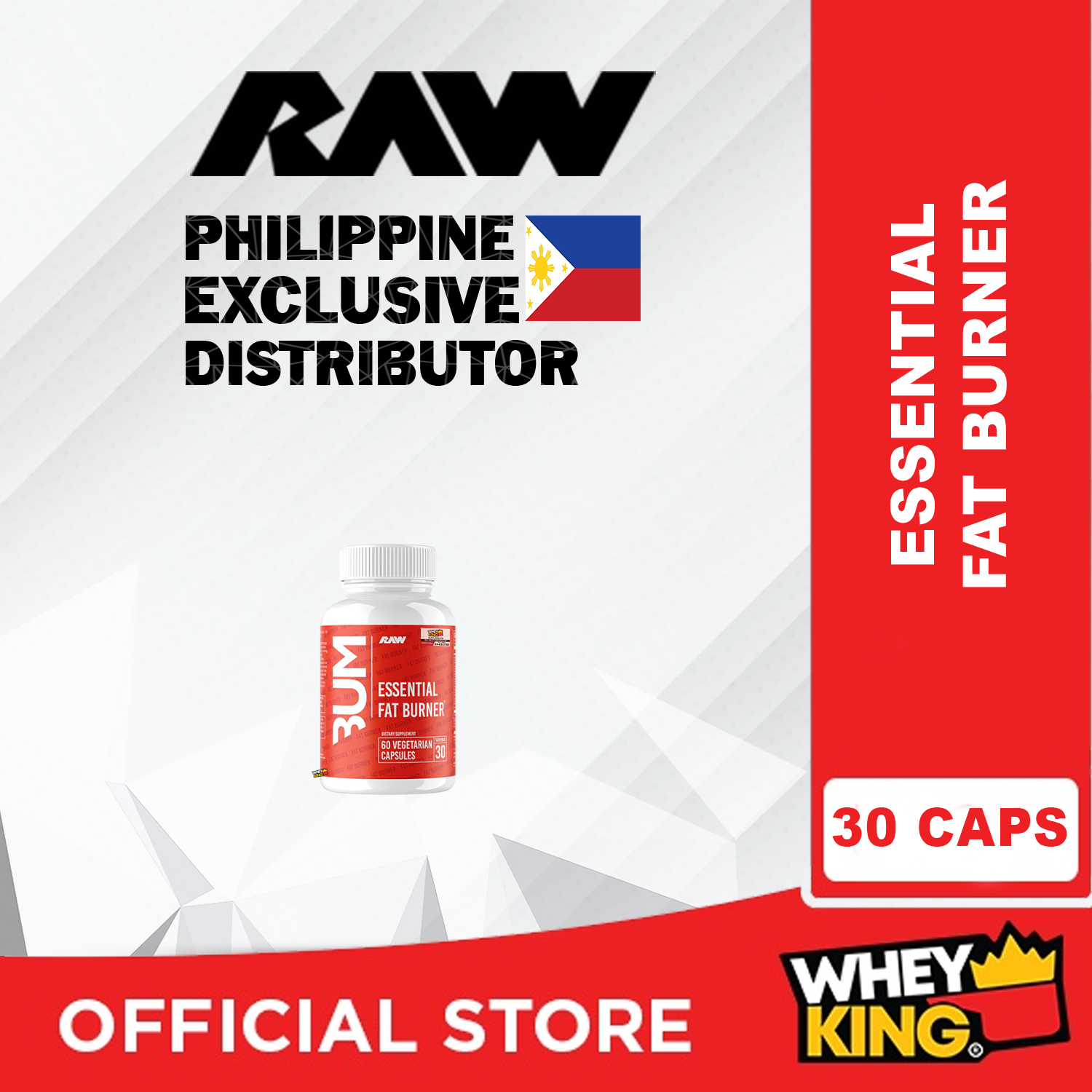 RAW Nutrition Essential Fat Burner 30 Capsules — Whey King Supplements