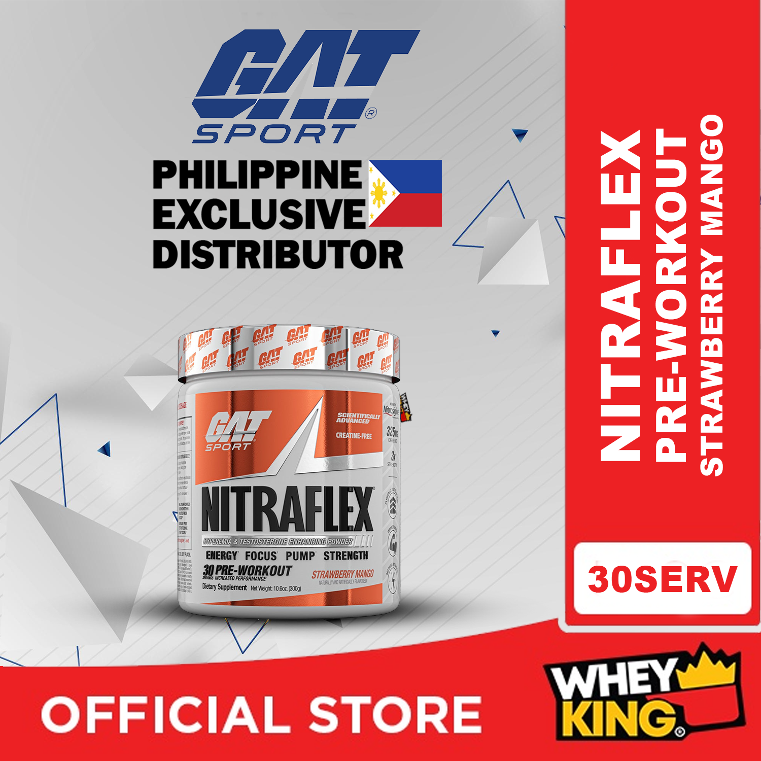 GAT Sport Nitraflex Hyperemia & Testosterone Enhancing  Powder, 30 Servings