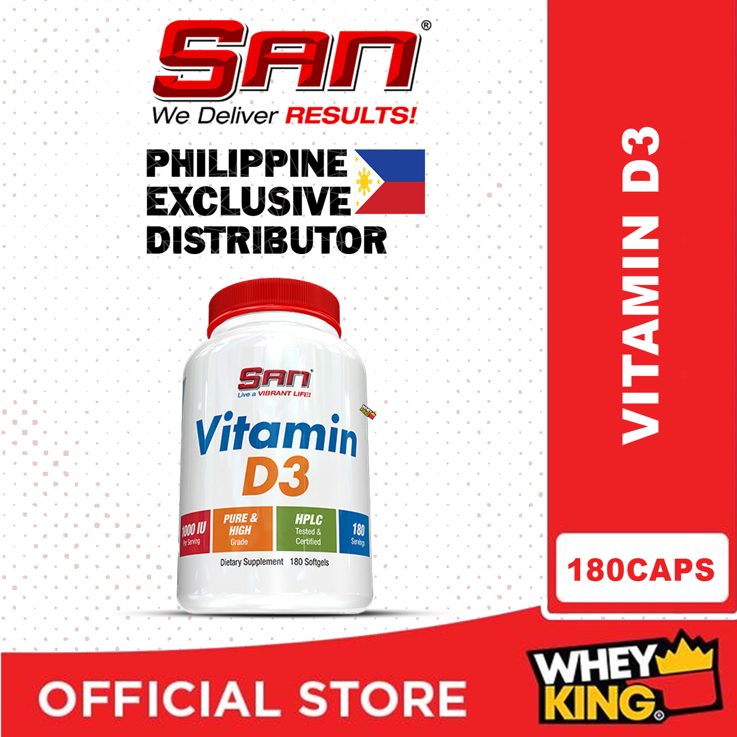 [Clearance Expiry March 2024] SAN High Potency Vitamin D3 - 180 caps