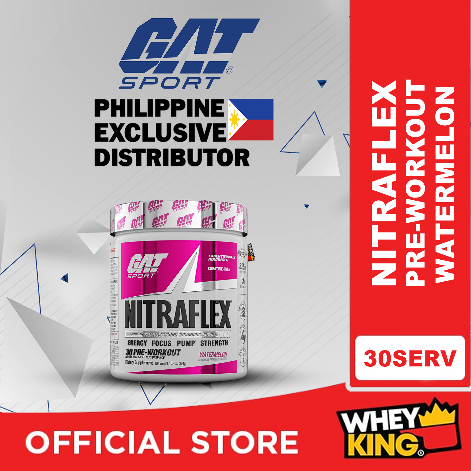 GAT Sport Nitraflex Hyperemia & Testosterone Enhancing  Powder, 30 Servings