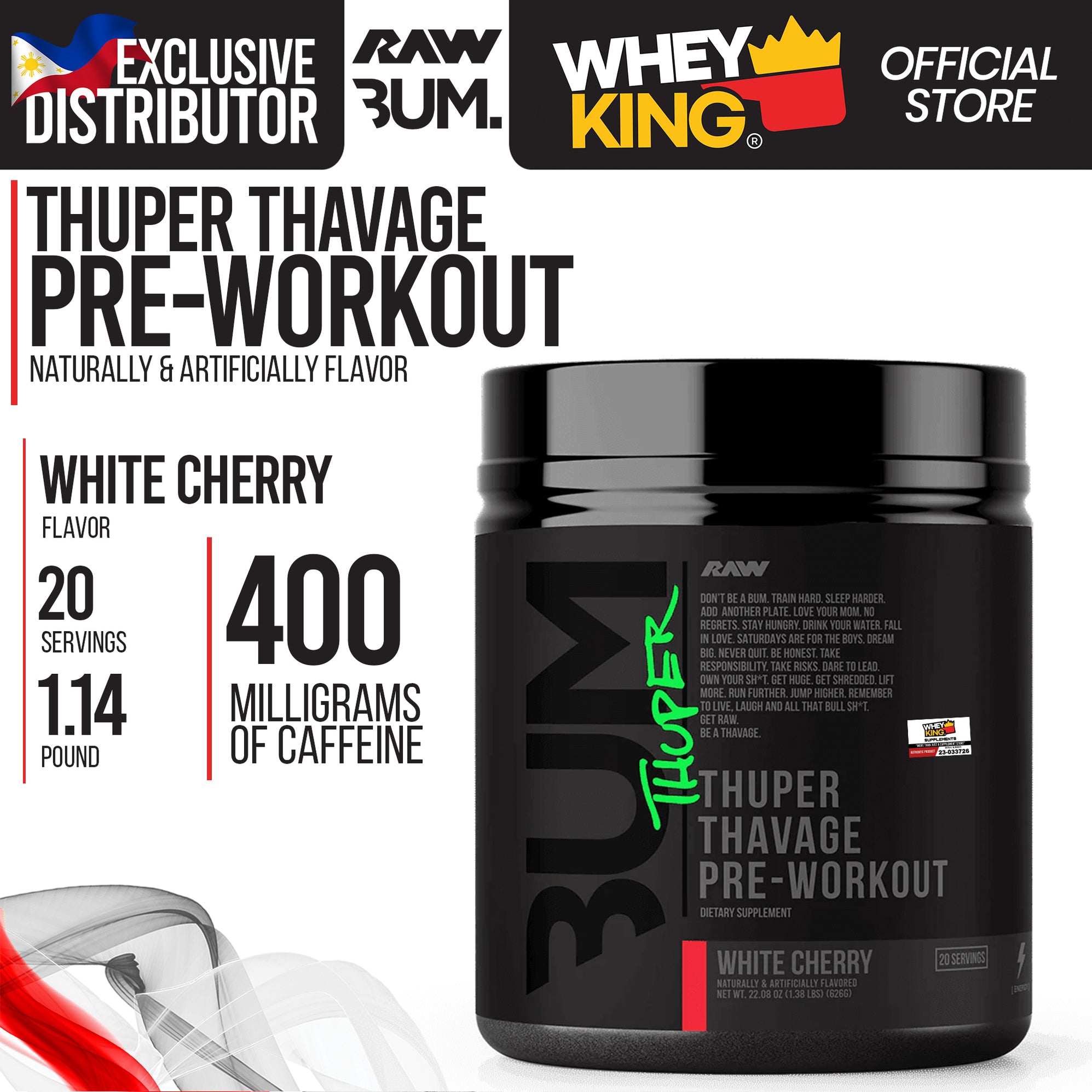 Thuper RAW Nutrition | CBUM - Thuper Thavage Pre-Workout — Whey King Supplements
