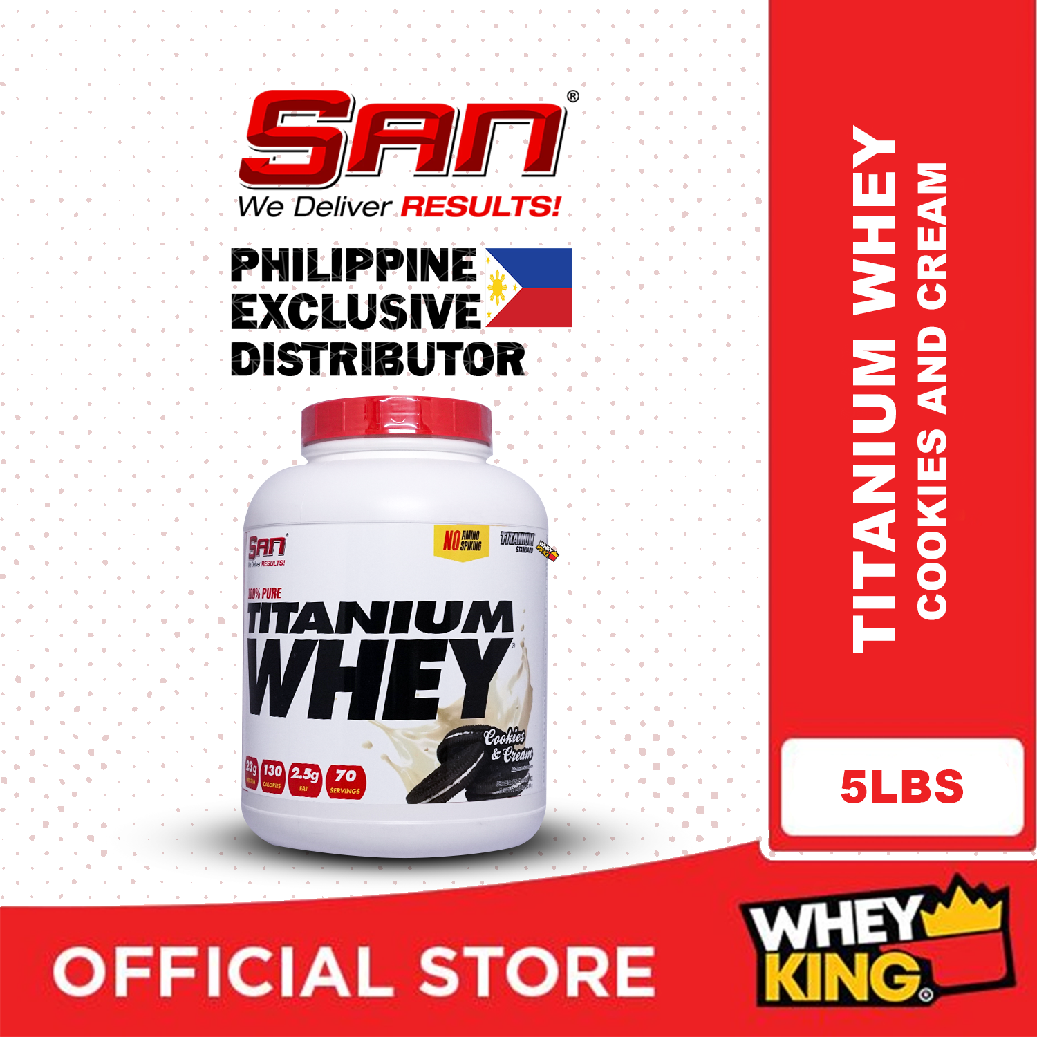 SAN 100% Pure Titanium Whey - 5lbs — Whey King Supplements