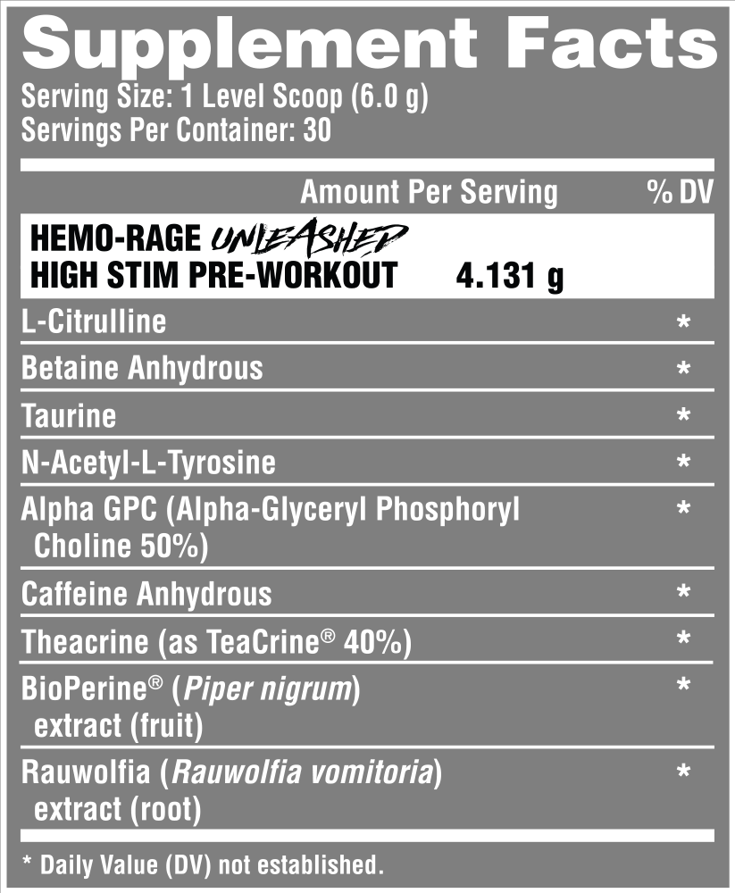 NUTREX Hemo-rage Unleash - High Stim Preworkout