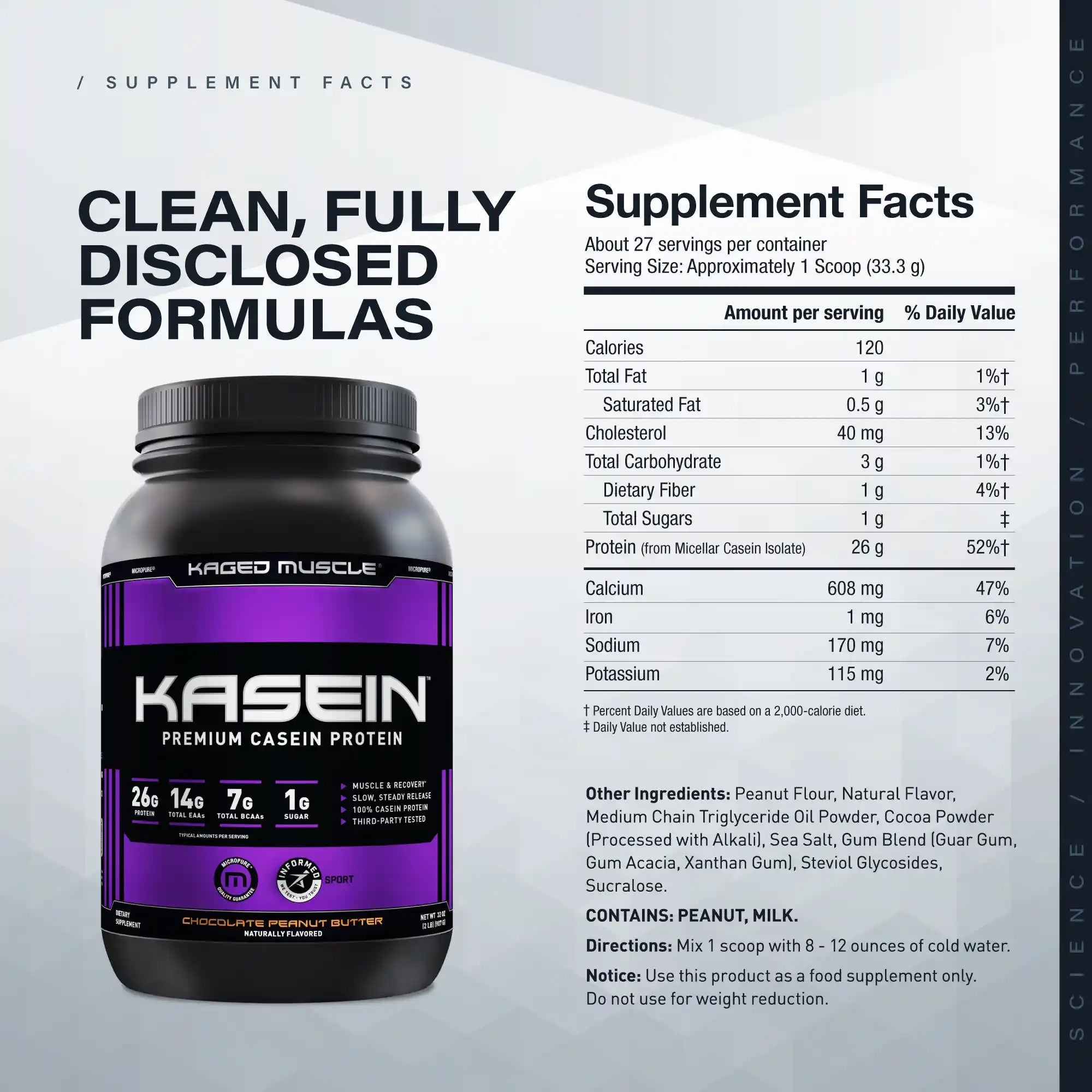 CLEARANCE Casein-Kasein Kaged Muscle  - Slow digesting time release protein EXP.NOV. 2023
