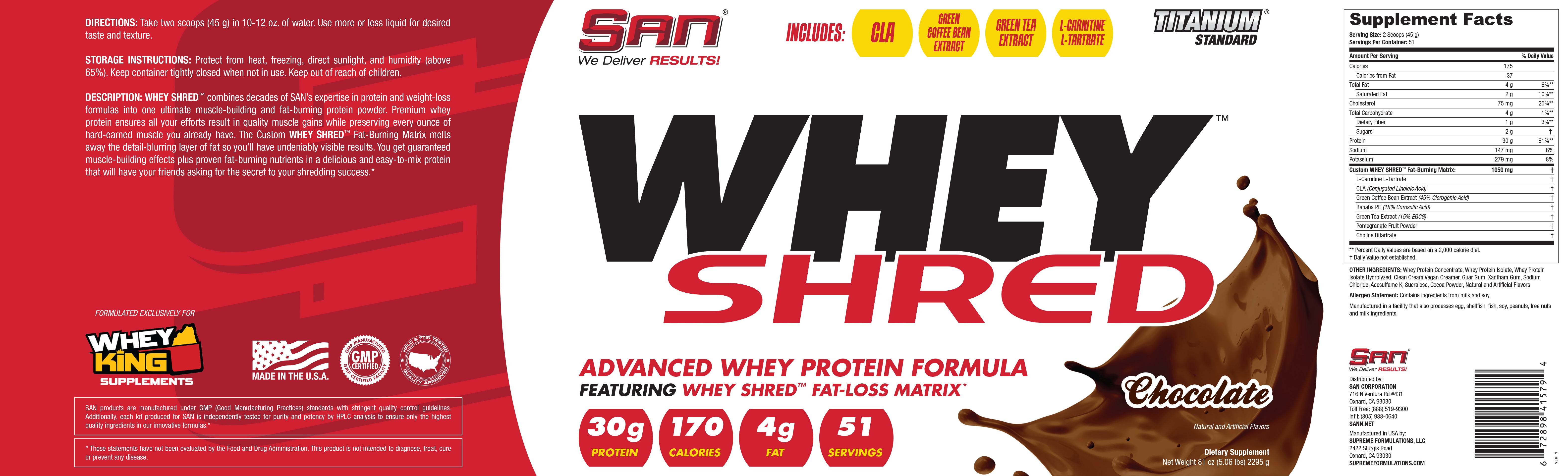 Shop 5LBS SAN WHEY SHRED Online | Whey King Supplements Philippines | Where To Buy 5LBS SAN WHEY SHRED Online Philippines