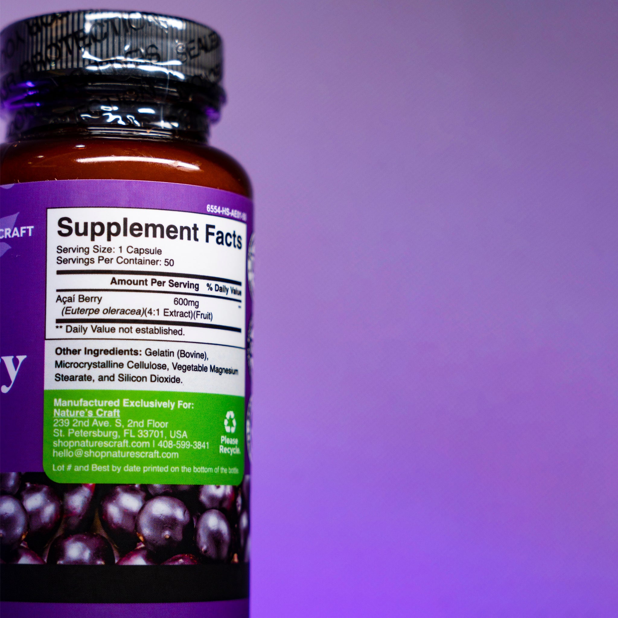 CLEARANCE Acai Berry with Antioxidant | For heart support, energy boost & digestive health - Natures Craft EXP: AUG 2024