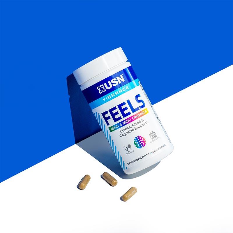 [Clearance Expiry May 2024] USN Vibrance Feels - Mood and Mind Enhancer - 60 caps + FREE SHAKER