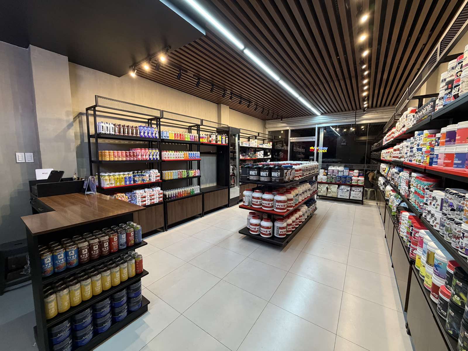 Whey King Supplements Talisay Cebu checkout and shelves